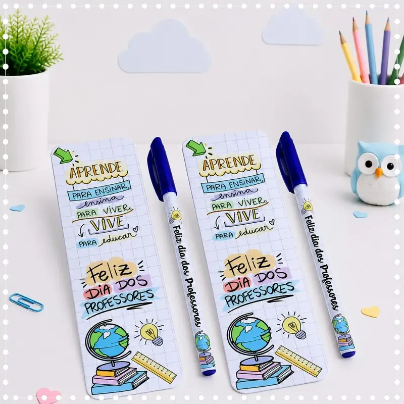 Cartão Com Caneta Personalizada Lembrancinha Dia Dos Professores