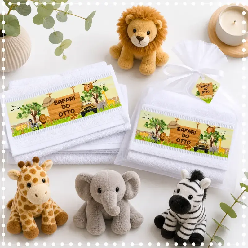 Toalhinha Personalizada Safari Lembrancinha De Festa