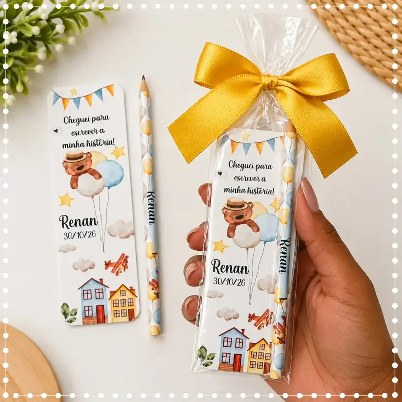Cartão Com Lápis Personalizado Lembrancinha  De Festa