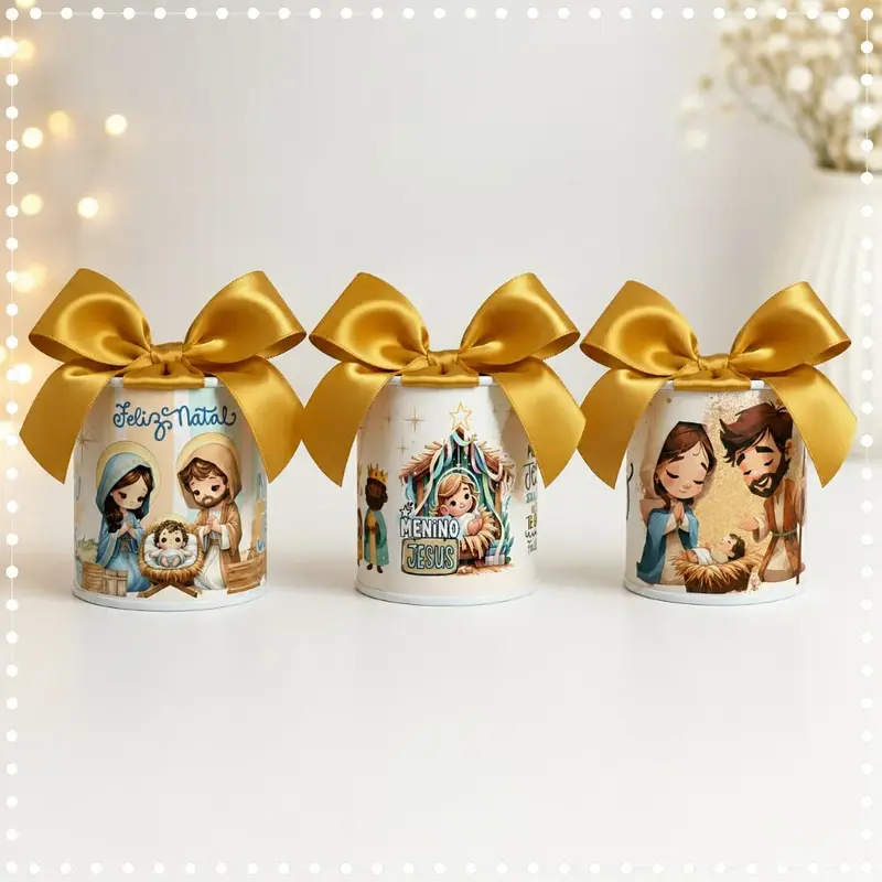 Mini Tubolata 7x6 Personalizada No Tema Natal Lembrancinha De Natal Jesus